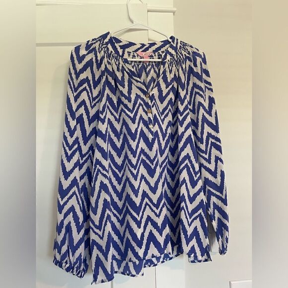Lilly Pulitzer Tops - Lilly Pulitzer Elsa Top Ikat Print